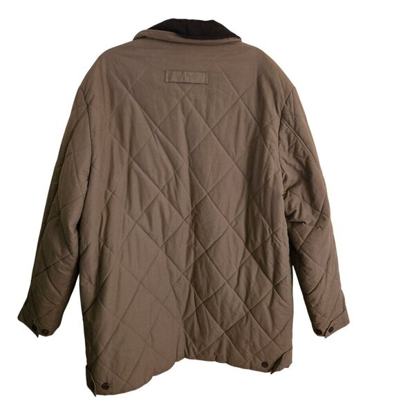 Ocean Pacific Tan Suede Collar Quilted Barn Coat Pockets Lined Size XL - Picture 2 of 5